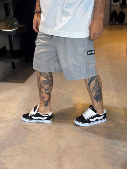 Shorts Hype Tactel Cargo Ripstop Cinza