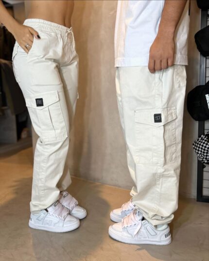 Calça JR Cargo Sarja Off White