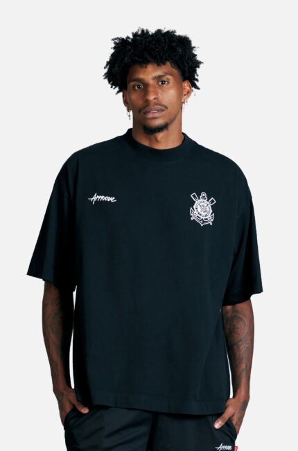 Camiseta Approve X Corinthians Huge Democracia Preto
