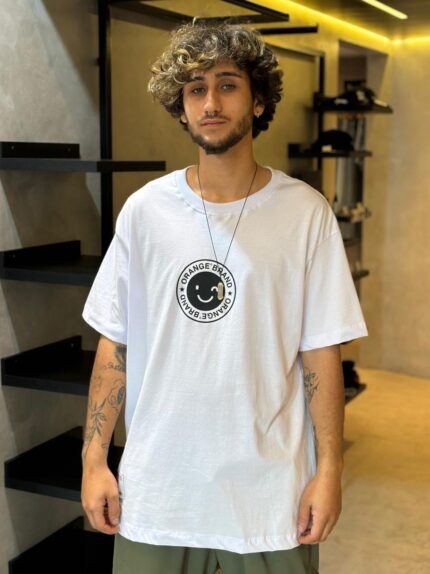 Camiseta Orange Logo White
