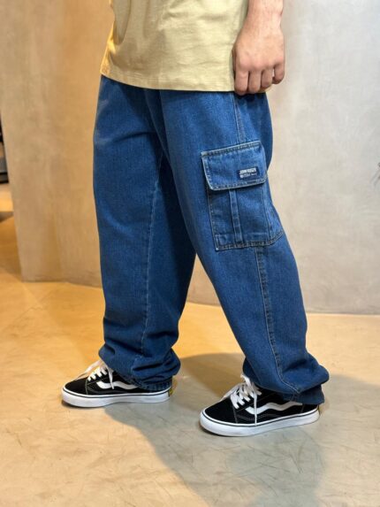 Calça JR Cargo Jeans Escuro