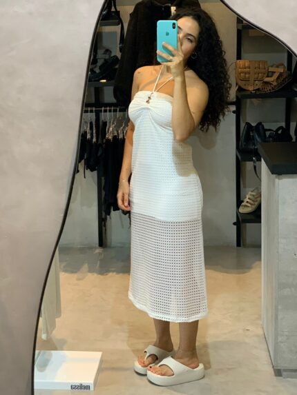 Vestido Midi Frente Única Off