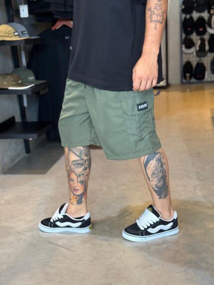 Shorts Hype Tactel Cargo Ripstop Verde
