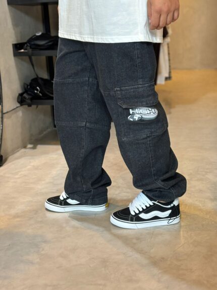Calça High Jeans Planet Preta