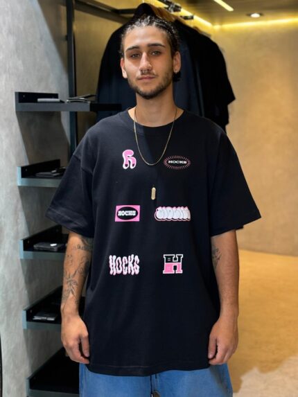 Camiseta Hocks Over Trajeto Preto