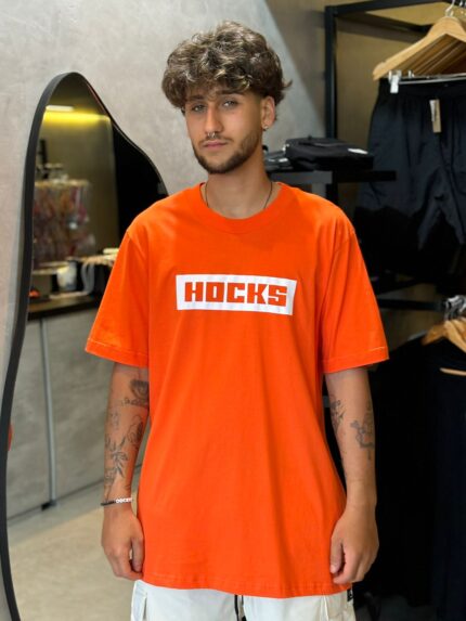 Camiseta Hocks Logo Letter Laranja