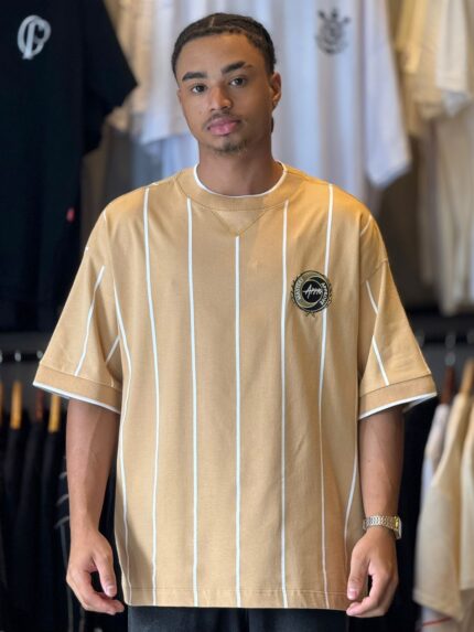 Camiseta Approve Huge Master Listras Bege