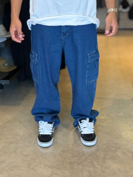 Calça Blunt Cargo Jeans Blue Azul