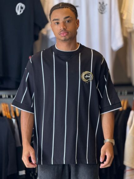 Camiseta Approve Huge Master Listras Preto