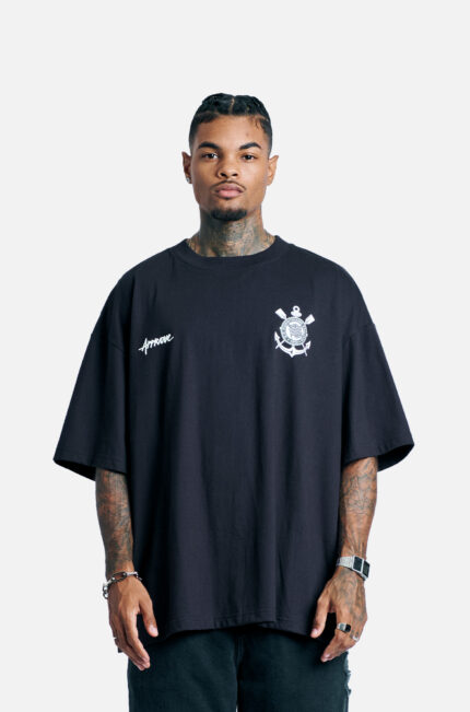 Camiseta Approve X Corinthians ll Huge São Jorge Preto