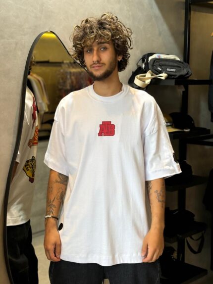 Camiseta Alltribe Over Stickers Bege