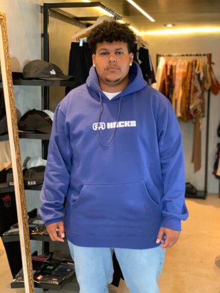 Moletom Hocks Big Canguru Fechado Logo Marinho