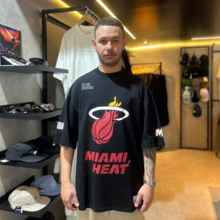 Camiseta Oversized Approve X NBA Miami Heat Preta