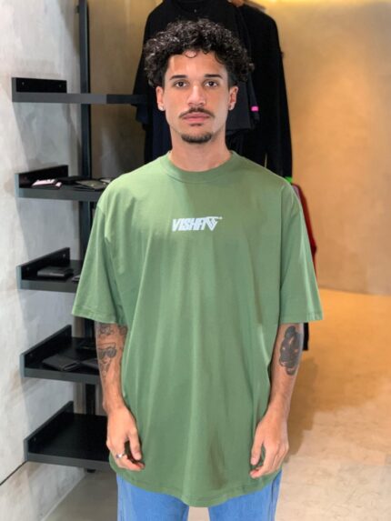 Camiseta Vishfi Basic Line Box Logo Verde