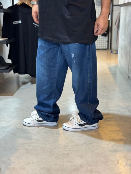 Calça YourFace Jeans Azul Escuro Rasgo