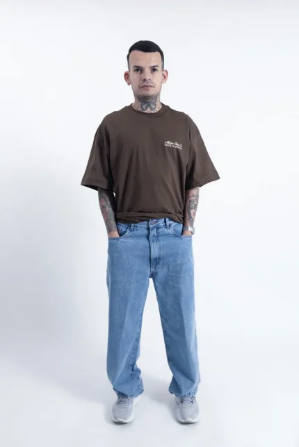 Calça Alltribe Baggy Jeans Label Claro