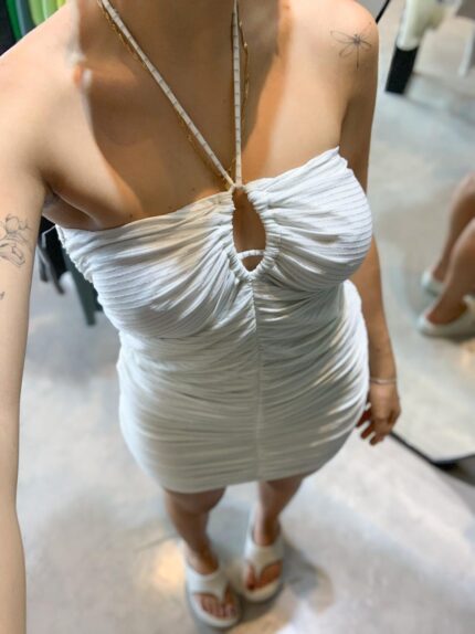 Vestido Glow Lurex Branco