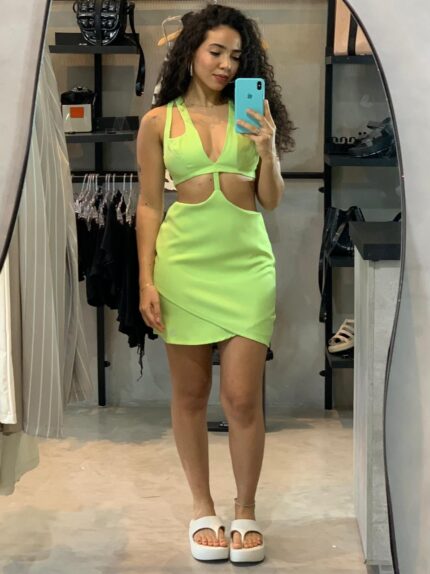 Vestido Curto Transpassado Verde